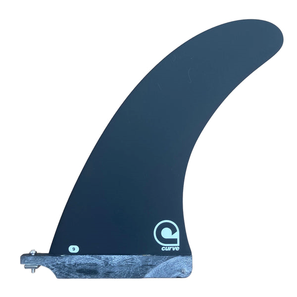 Surfboard Fin Longboard Classic Fibreglass - Black 6.5, 7.5, 8